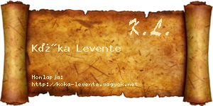 Kóka Levente névjegykártya